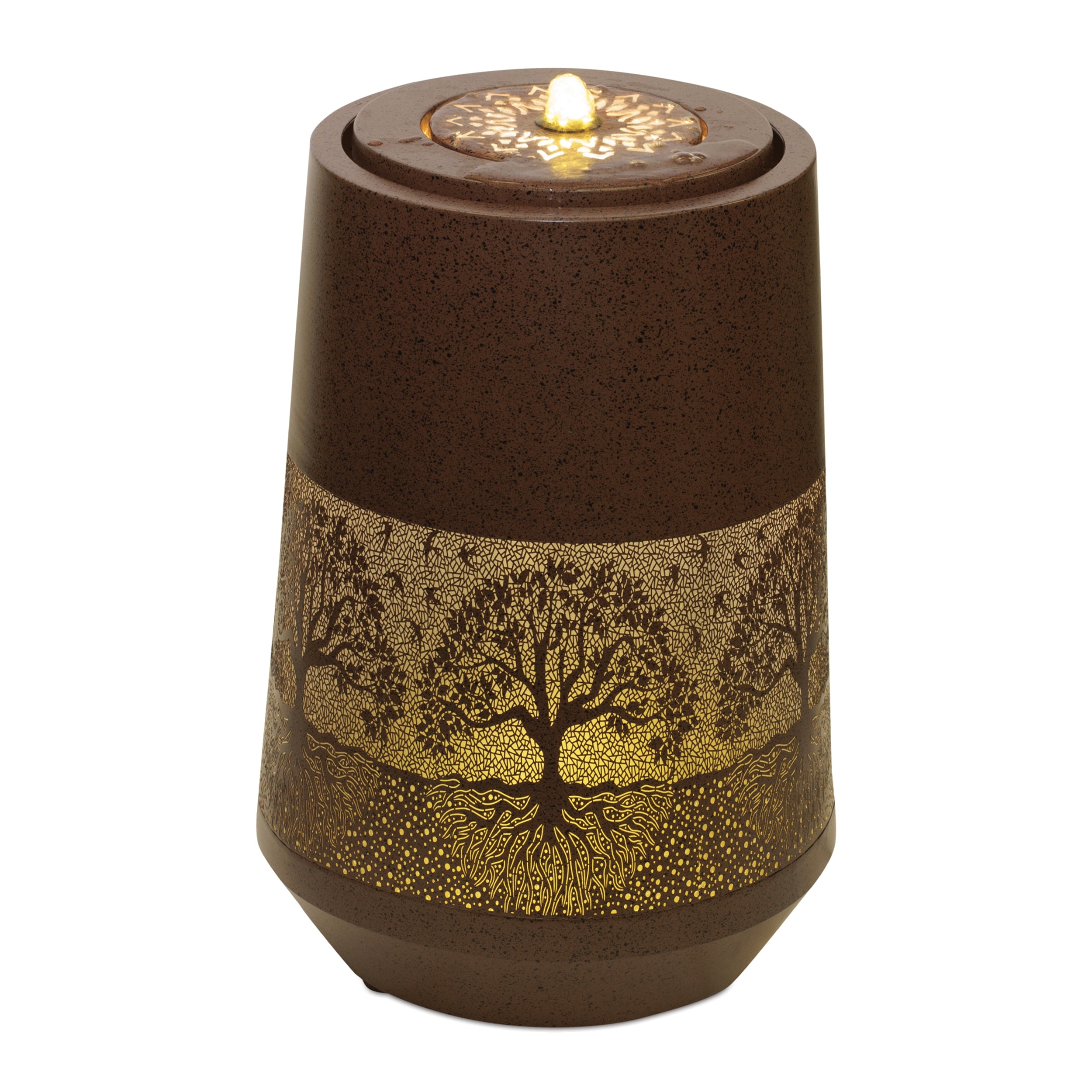 Fountain w/Tree Pattern 14.5"D x 21"H Metal UL Plug