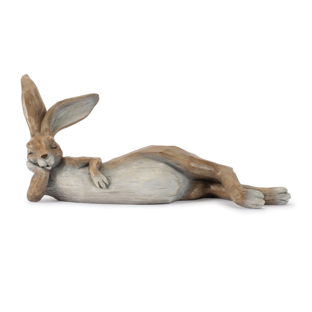 Rabbit Laying (Set of 2) 18"L x 8"H Resin