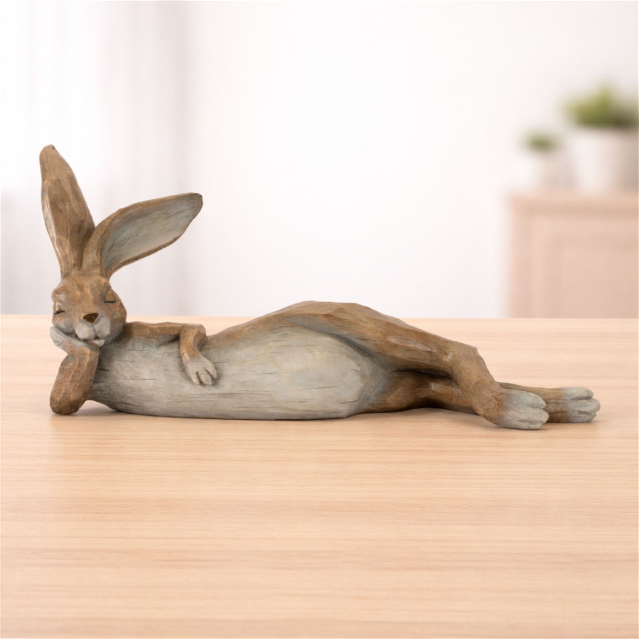 Rabbit Laying (Set of 2) 18"L x 8"H Resin