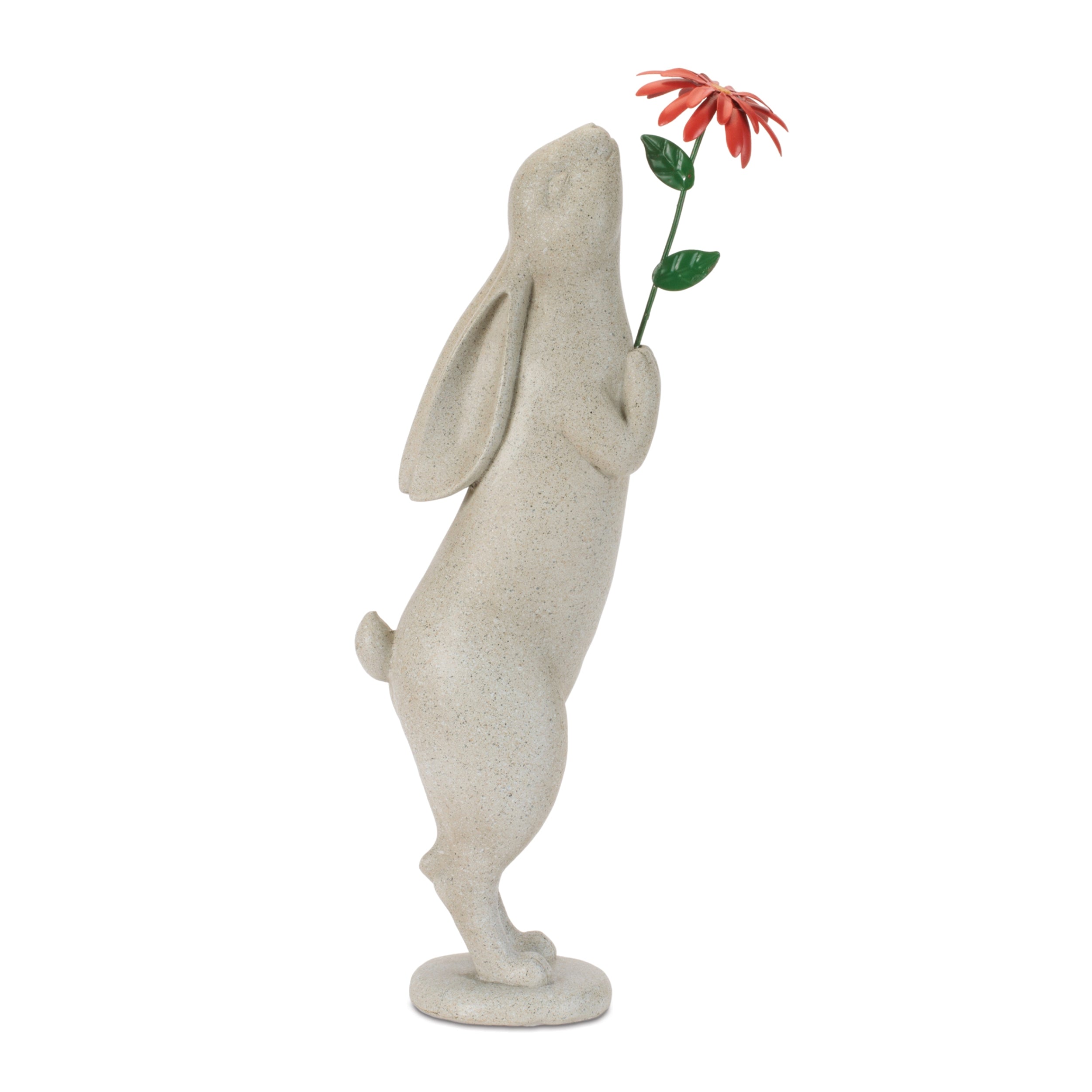 Rabbit w/Flower (Set of 2) 14.5”H Resin