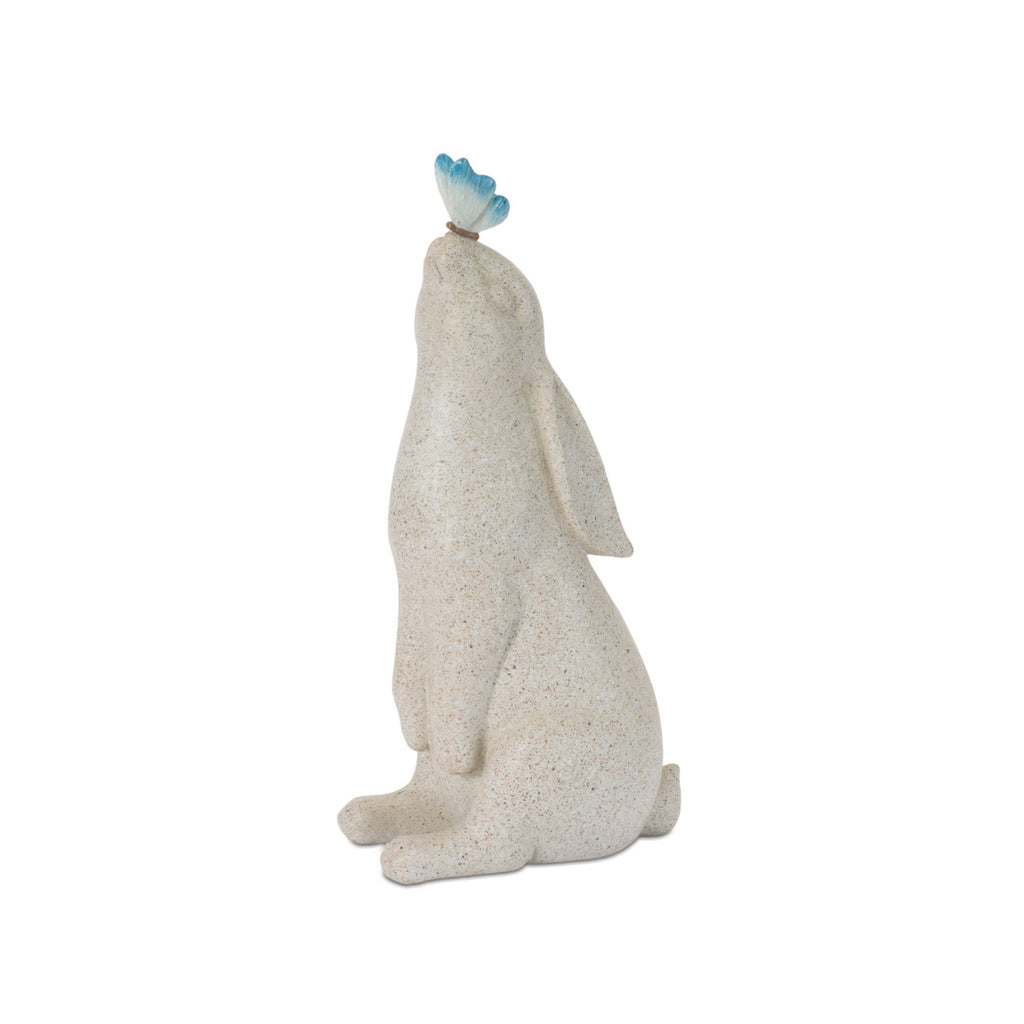 Rabbit w/Bird & Butterfly (Set of 2) 10”H Resin