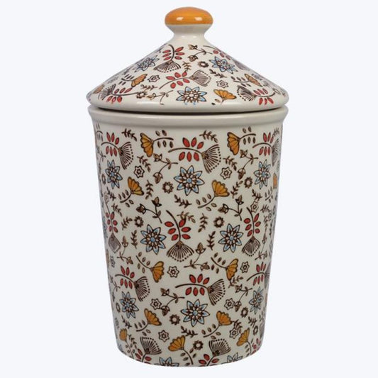 Stoneware Hand Stamped Canister with Silicon Seal