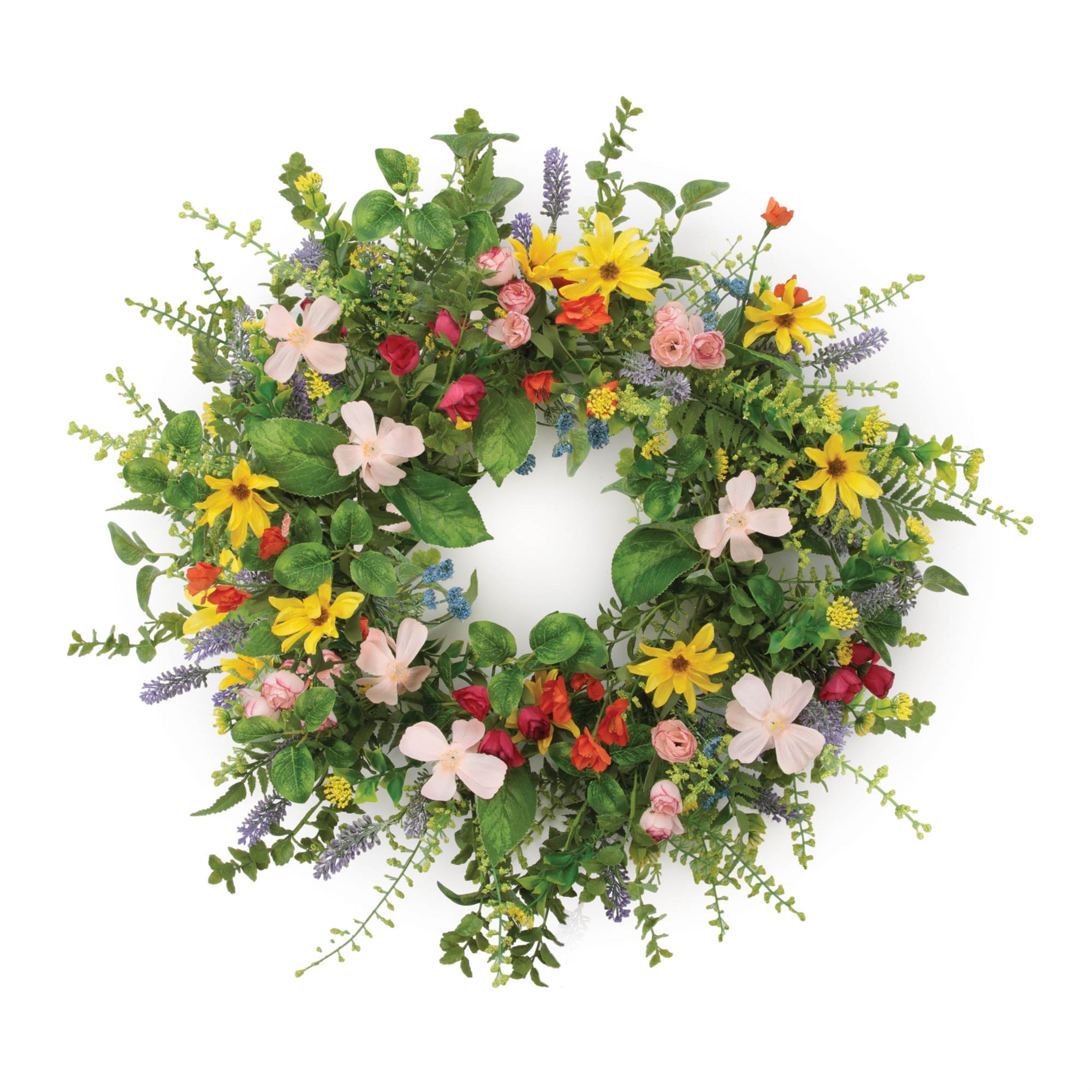 Mixed Floral Wreath 24"D Polyester/Plastic