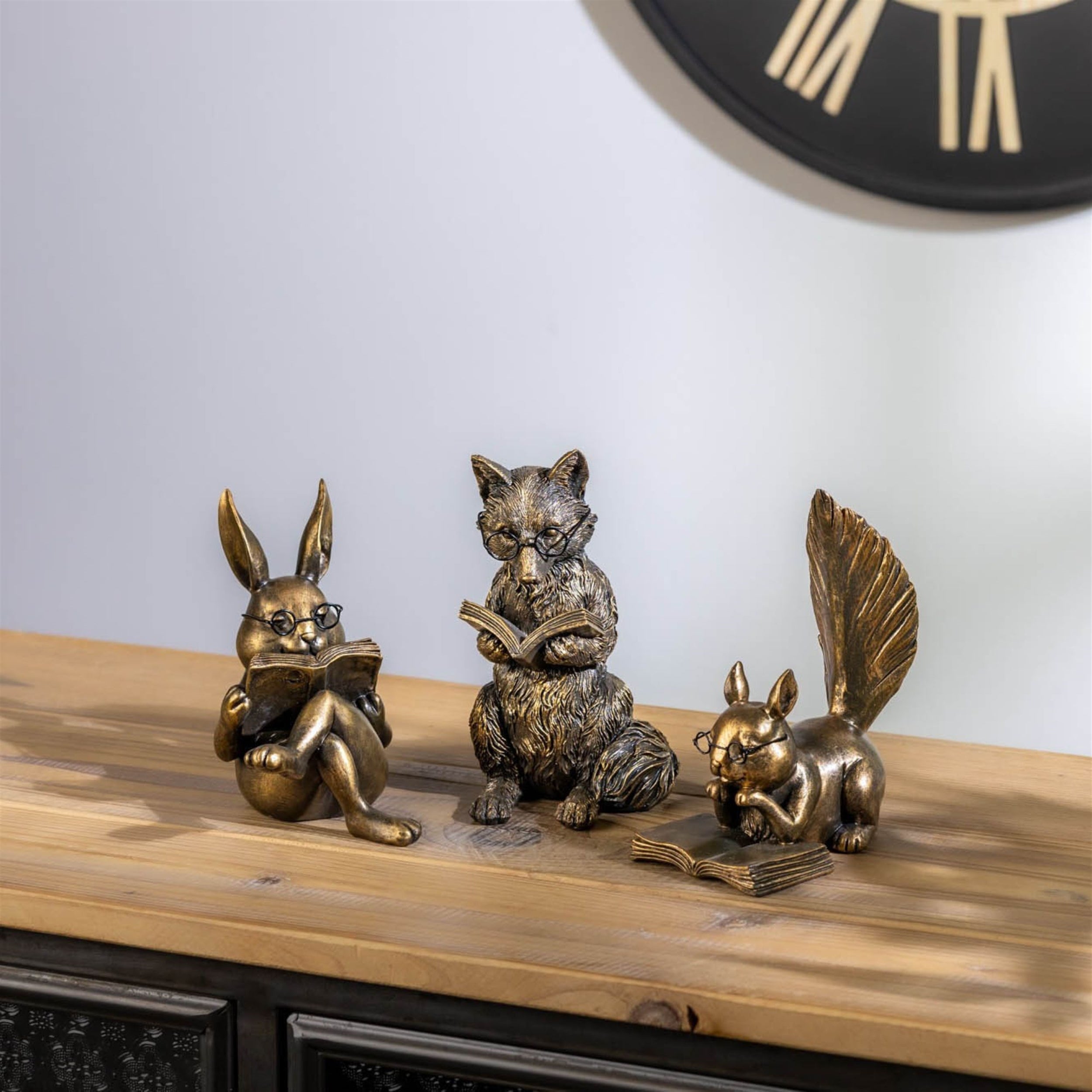 Rabbit Reading 5.25”H Resin