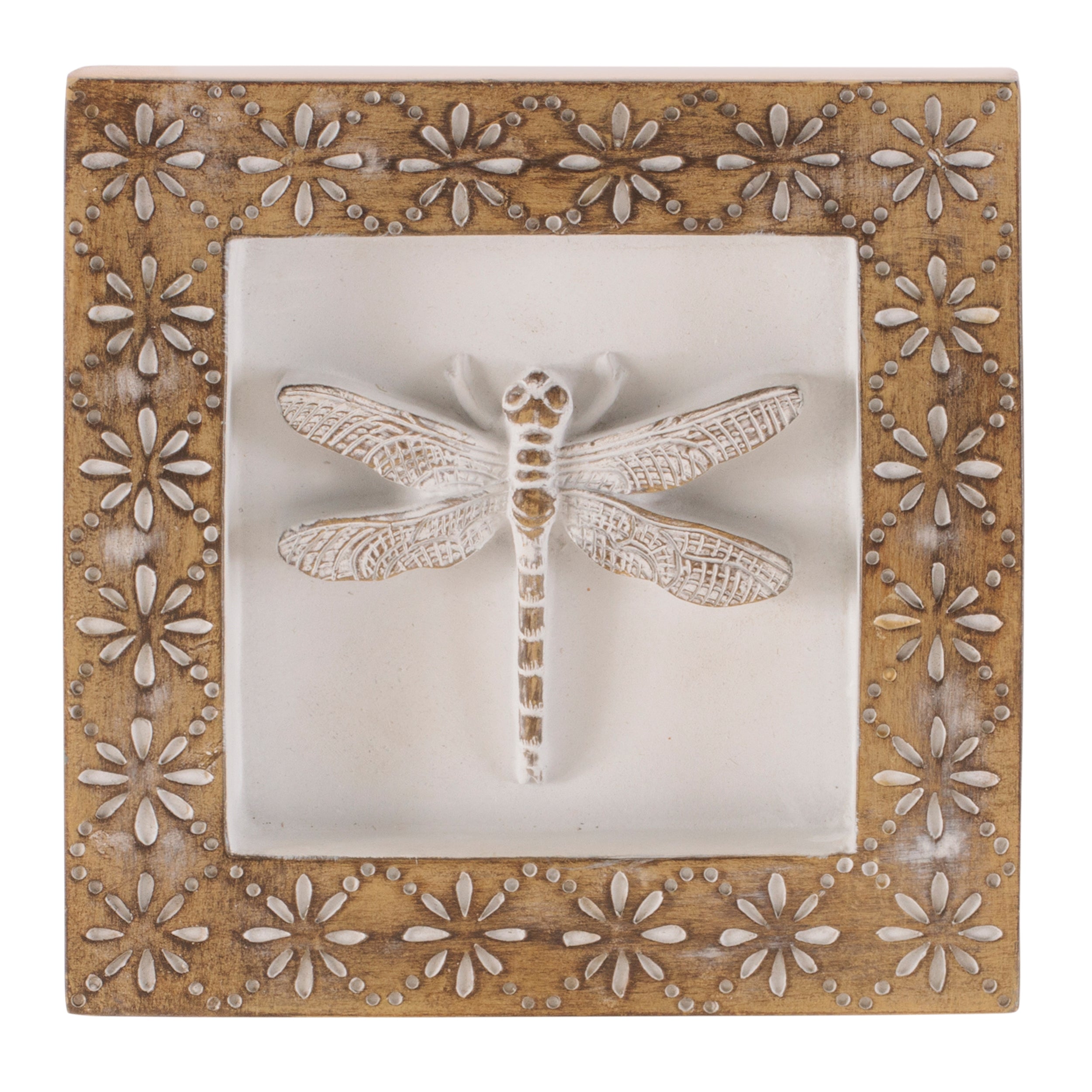 Butterfly/Dragonfly Plaque (Set of 2) 5.75”SQ Resin