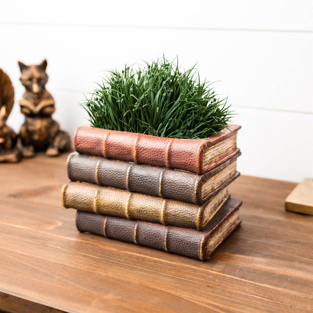 Book Stack Container 5”H Resin