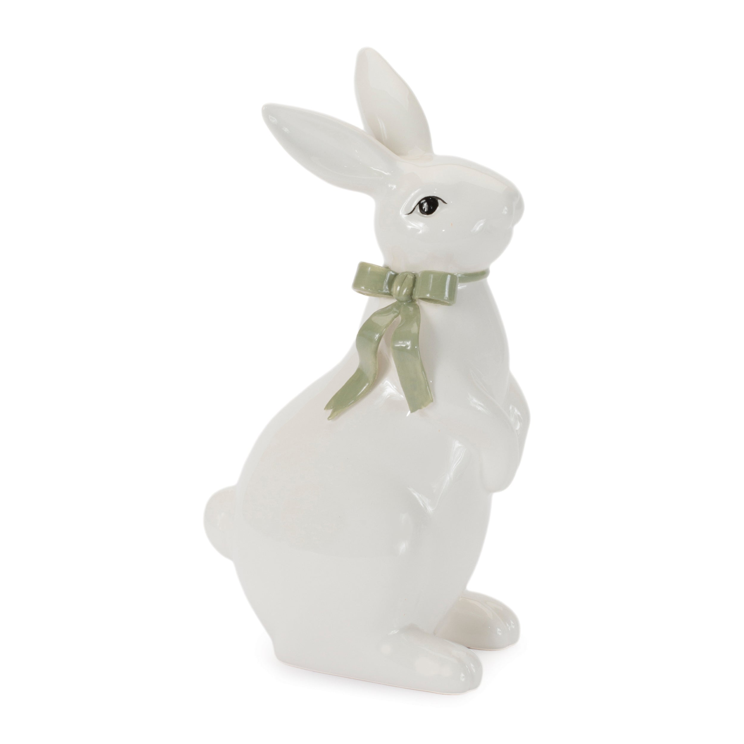 Rabbit w/Bow (Set of 2) 9.25”H Dolomite