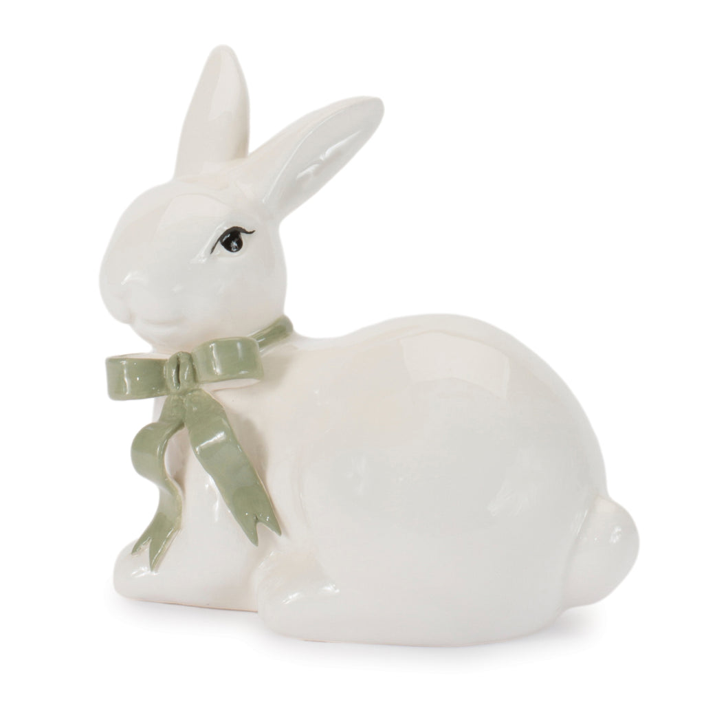 Rabbit w/Bow (Set of 2) 4.5”H Dolomite