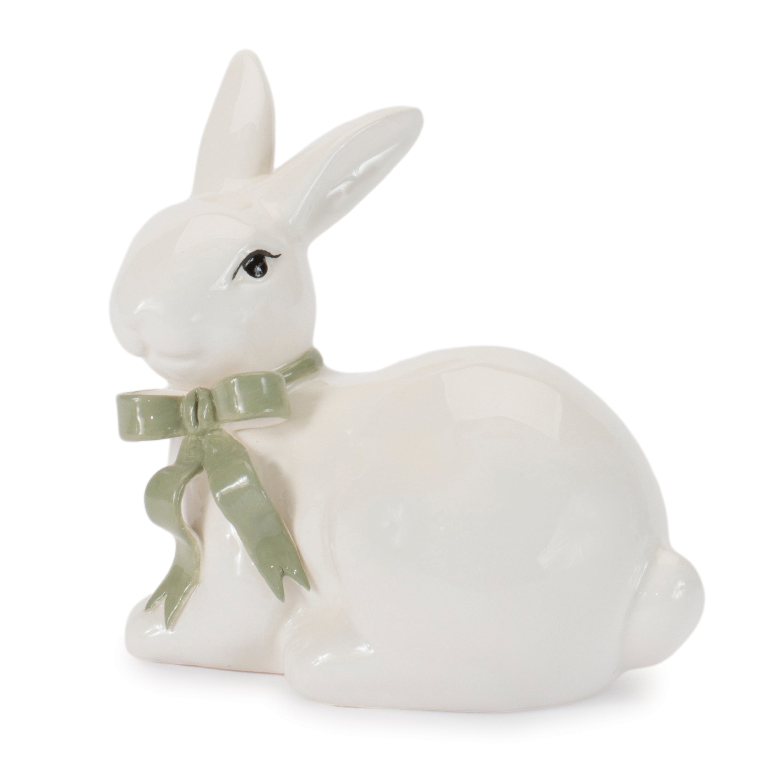 Rabbit w/Bow (Set of 2) 4.5”H Dolomite