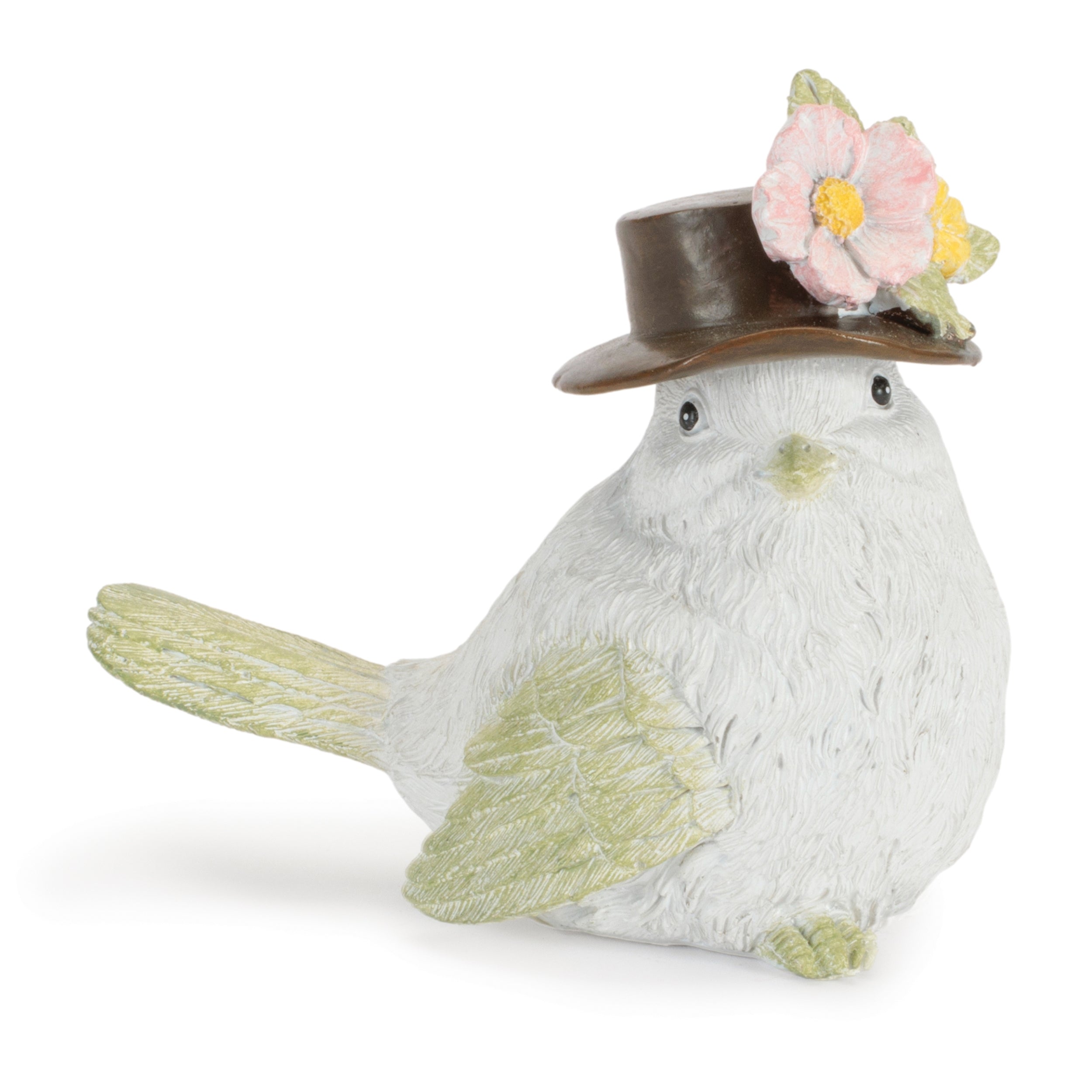 Bird w/Hat (Set of 2) 3.5"H, 4"H Resin