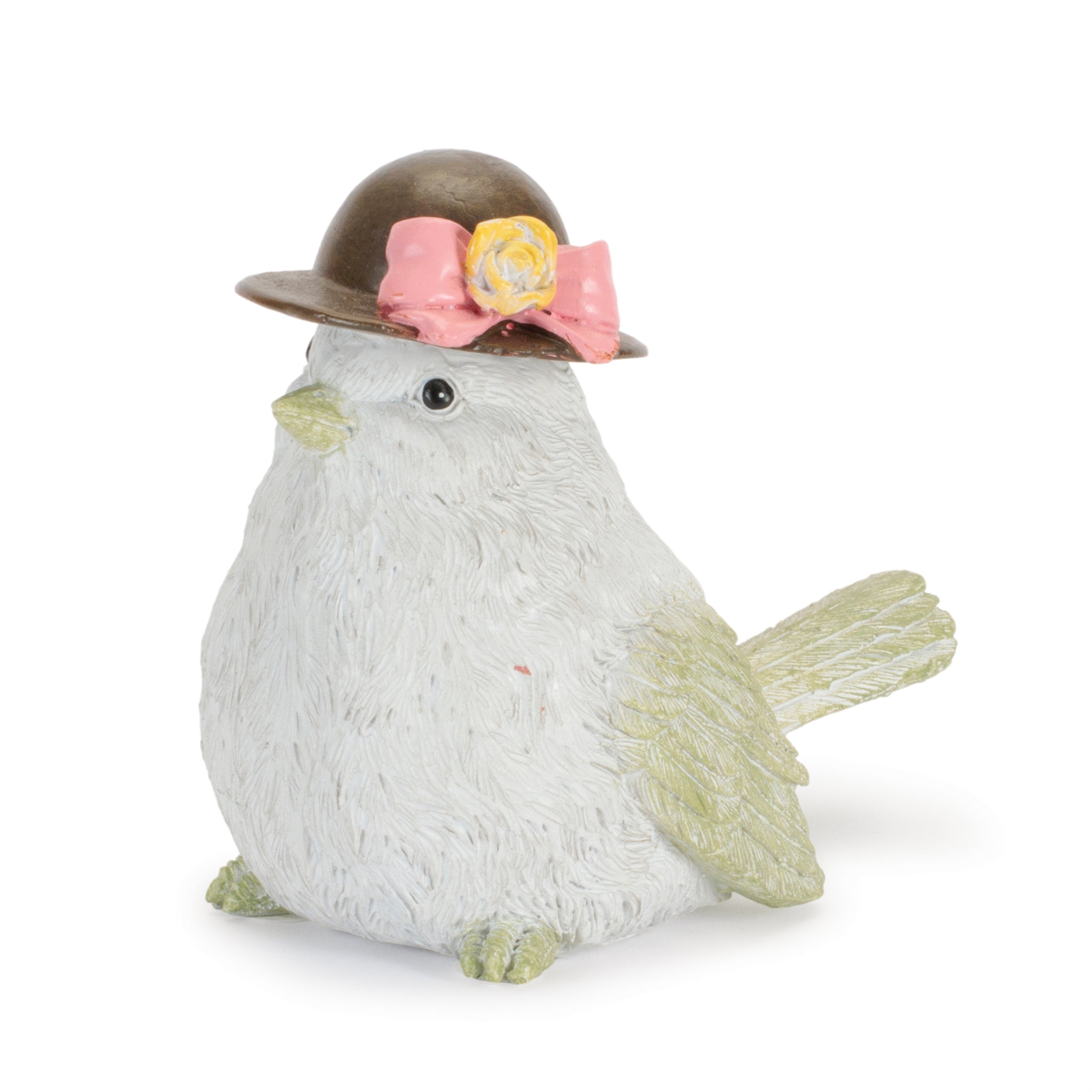 Bird w/Hat (Set of 2) 3.5"H, 4"H Resin