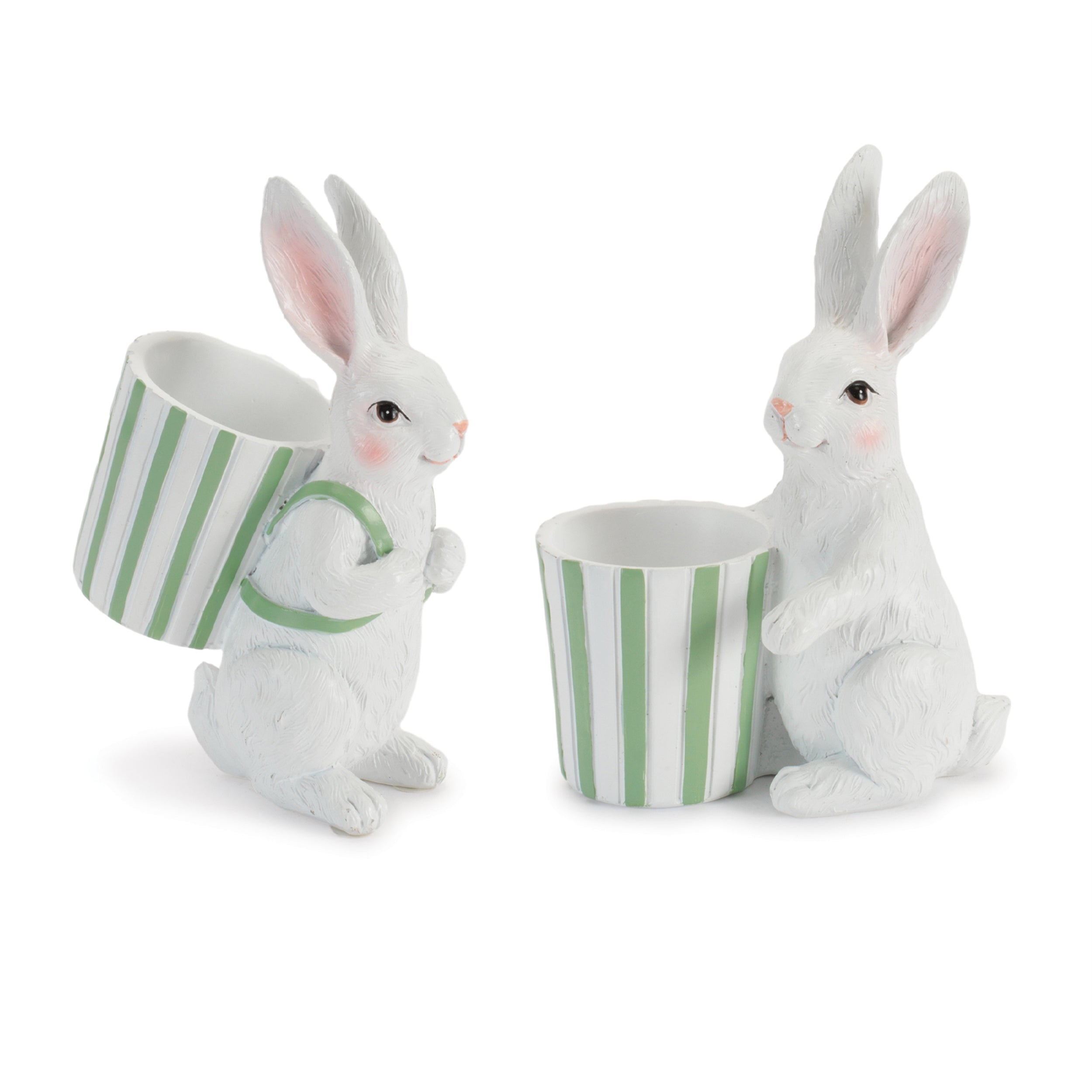 Rabbit w/Container (Set of 2) 5.5"H, 5.75"H Resin