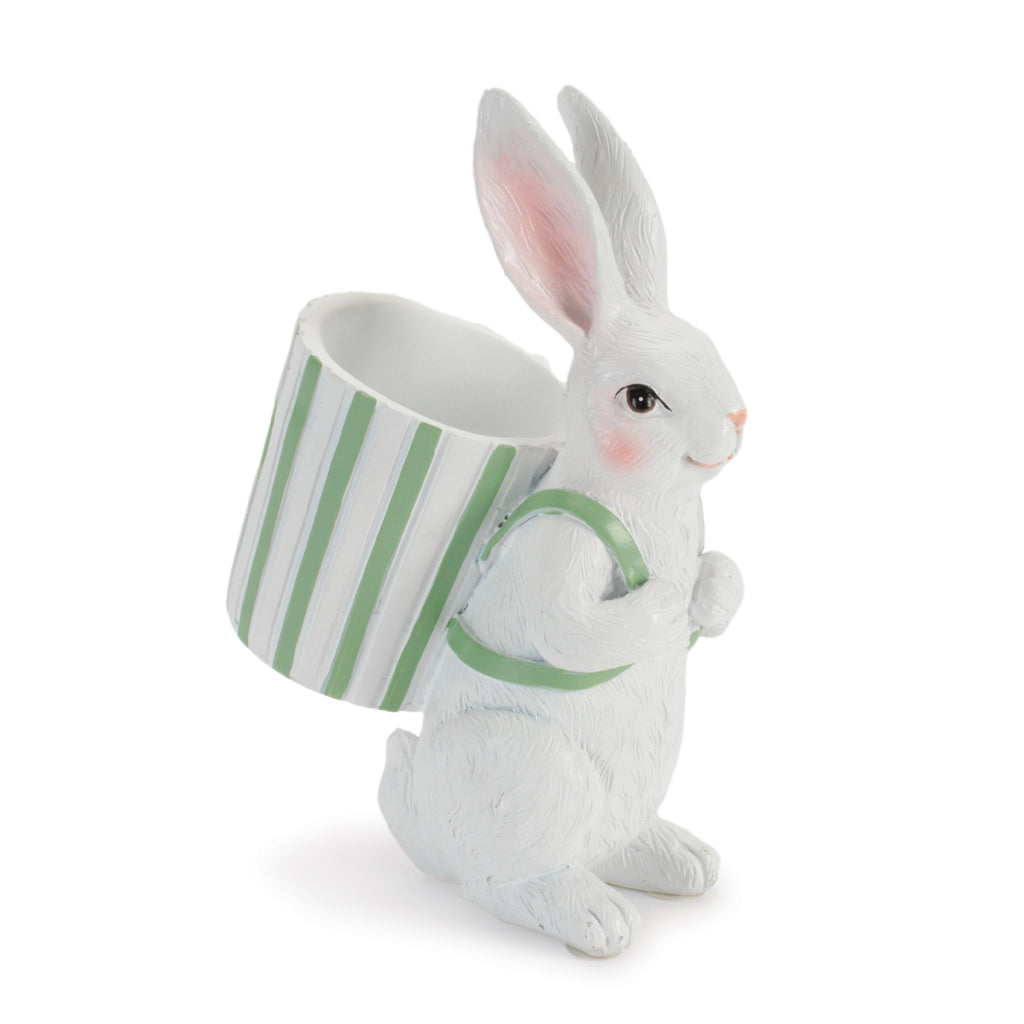 Rabbit w/Container (Set of 2) 5.5"H, 5.75"H Resin