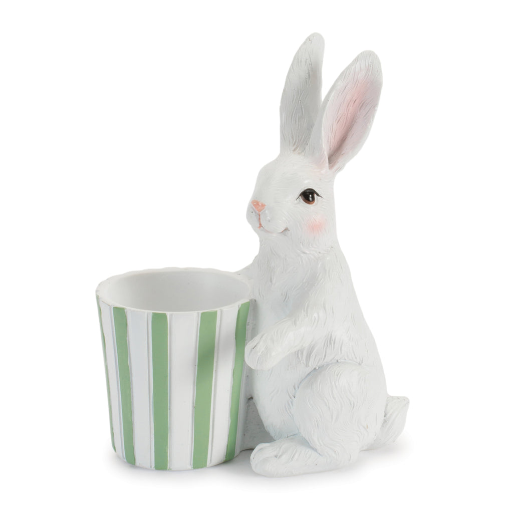Rabbit w/Container (Set of 2) 5.5"H, 5.75"H Resin