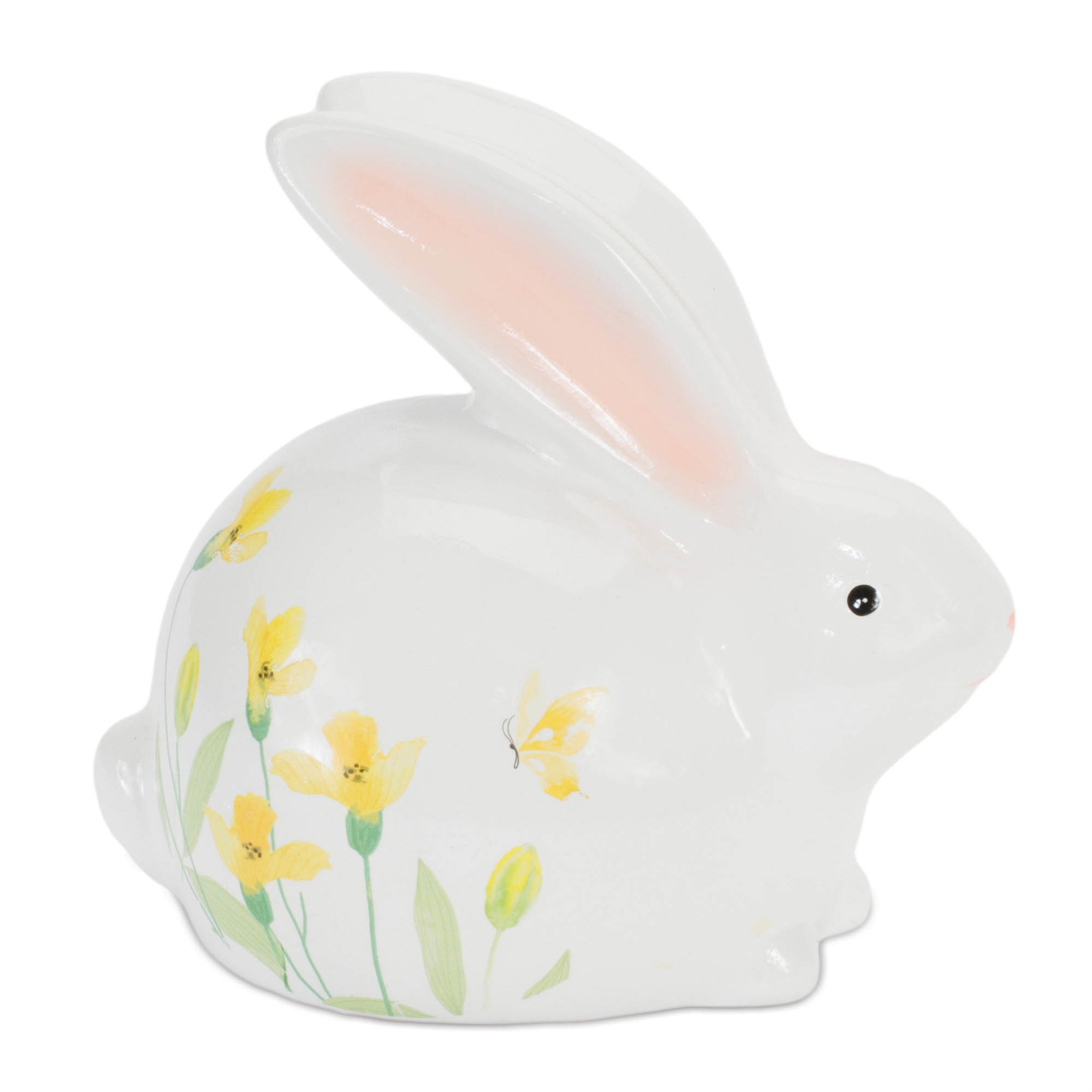 Rabbit w/Floral (Set of 4) 5"H, 5.75"H Terra Cotta