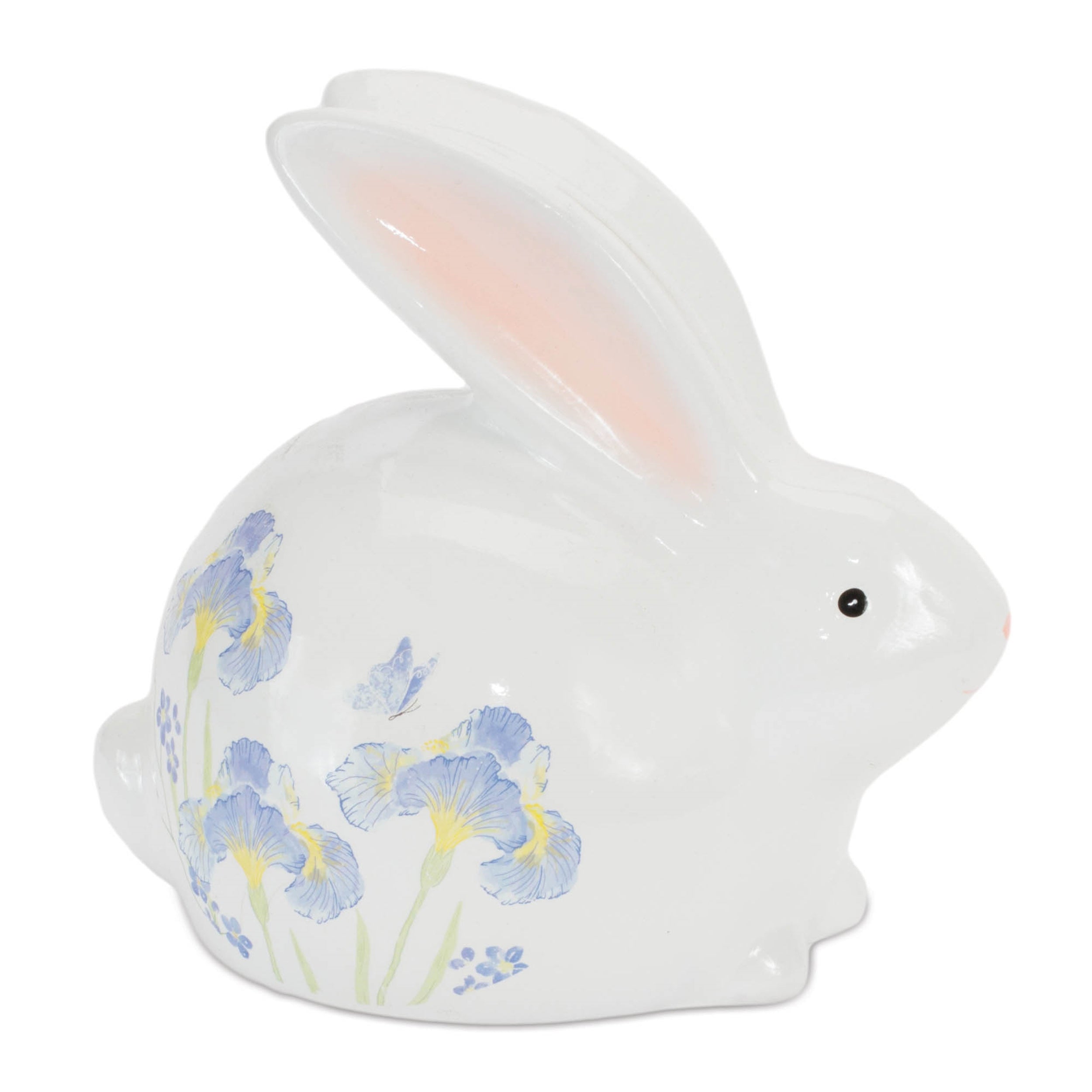 Rabbit w/Floral (Set of 4) 5"H, 5.75"H Terra Cotta
