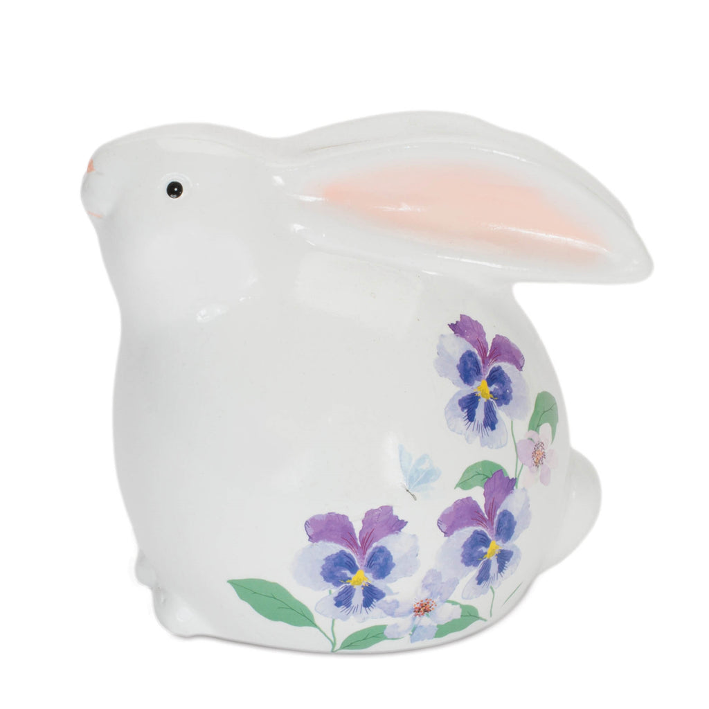 Rabbit w/Floral (Set of 4) 5"H, 5.75"H Terra Cotta