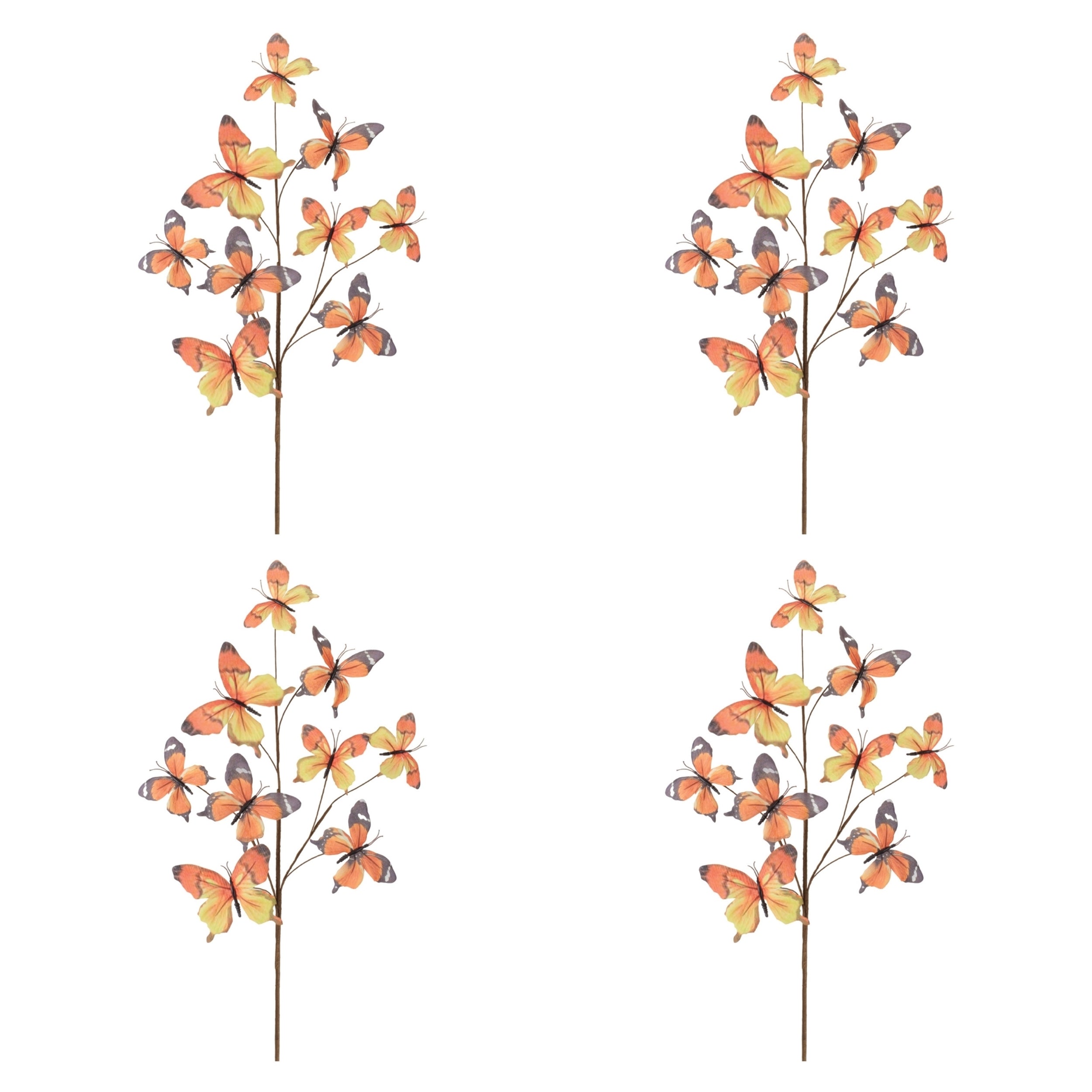 Butterfly Spray (Set of 4) 32”H Polyester