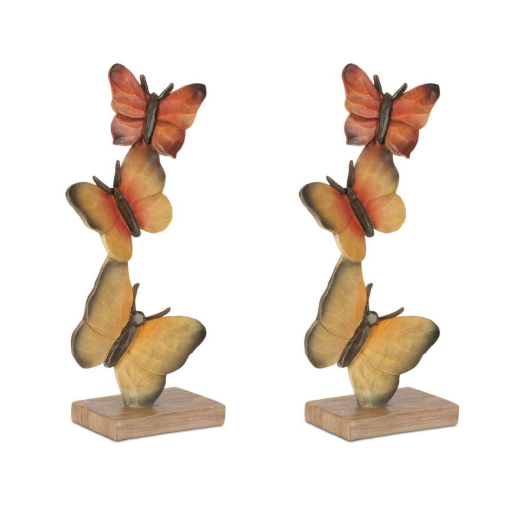 Butterfly Stack (Set of 2) 10.5”H Resin