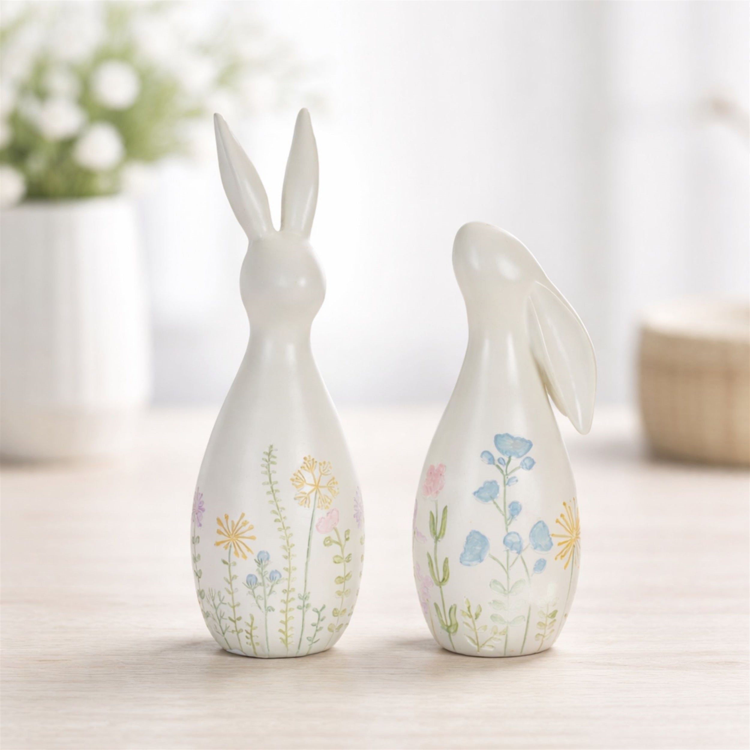 Rabbit (Set of 2) 7"H, 8.75"H Resin