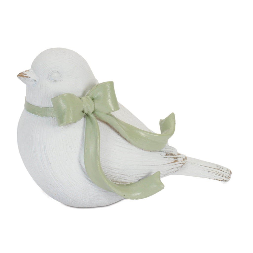 Bird w/Bow (Set of 2) 4.25”H Resin