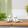 Bird w/Bow (Set of 2) 4.25”H Resin