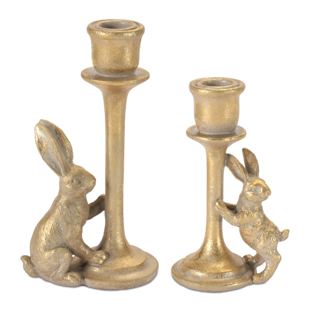 Rabbit Taper Candle Holder (Set of 4) 6"H, 7.75"H Resin