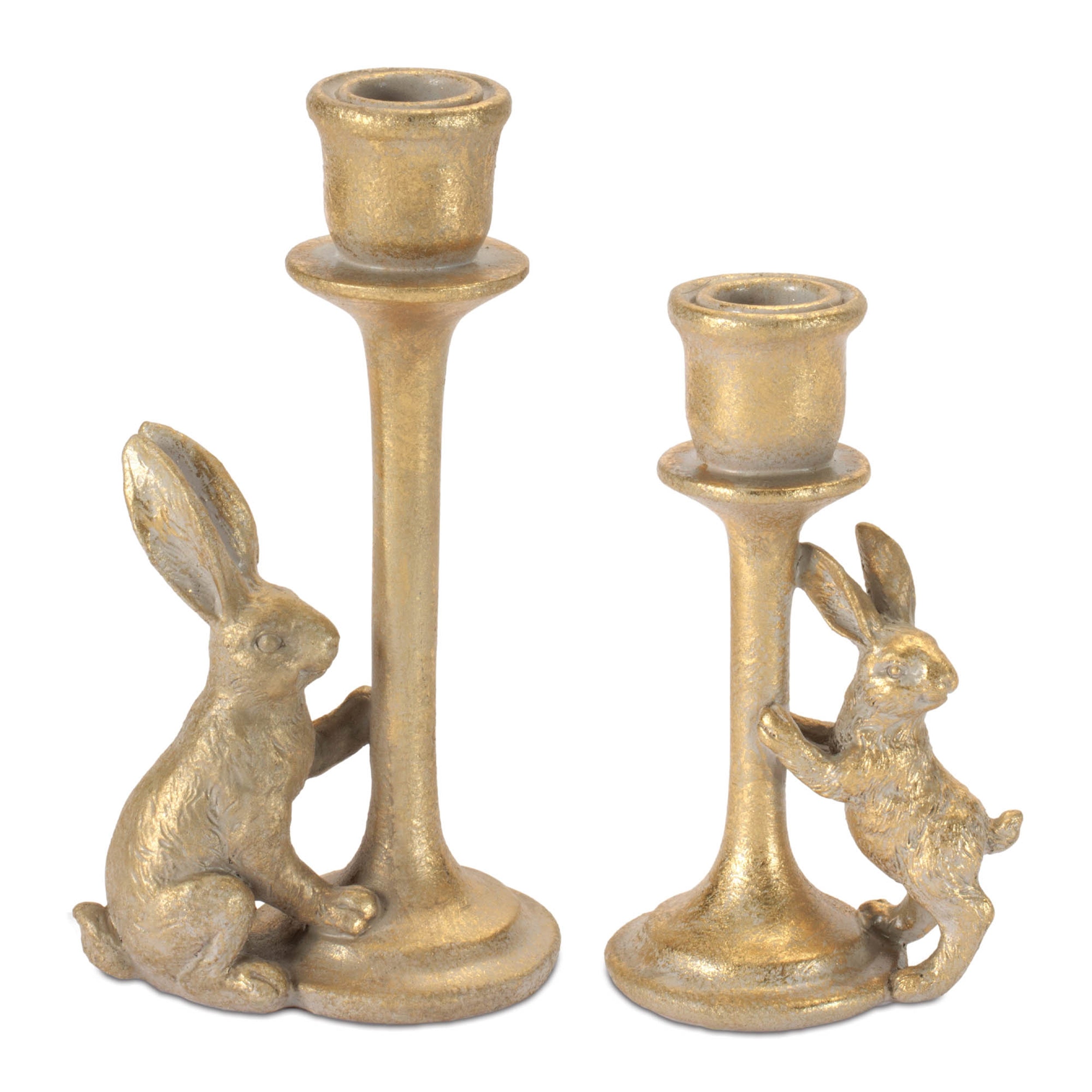 Rabbit Taper Candle Holder (Set of 4) 6"H, 7.75"H Resin