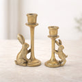 Rabbit Taper Candle Holder (Set of 4) 6"H, 7.75"H Resin