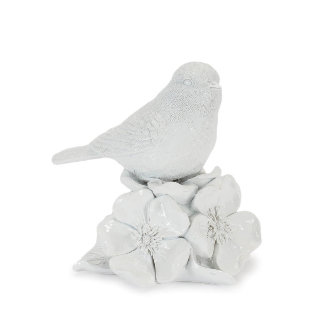 Bird on Floral (Set of 2) 5"H, 5.75"H Resin