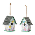 Bird House (Set of 2) 10”H Wood/Metal