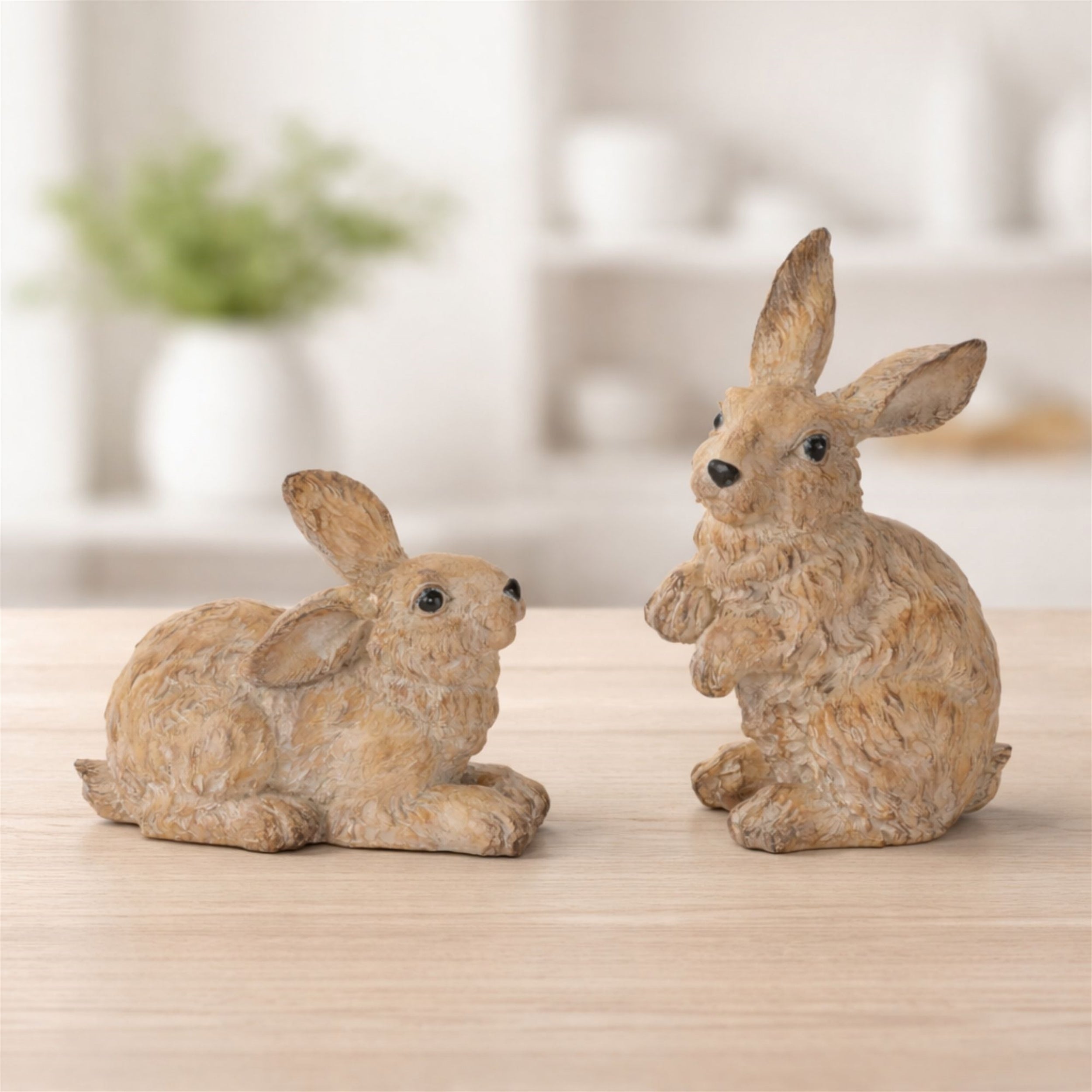 Rabbit (Set of 2) 6"H, 9.25"H Resin