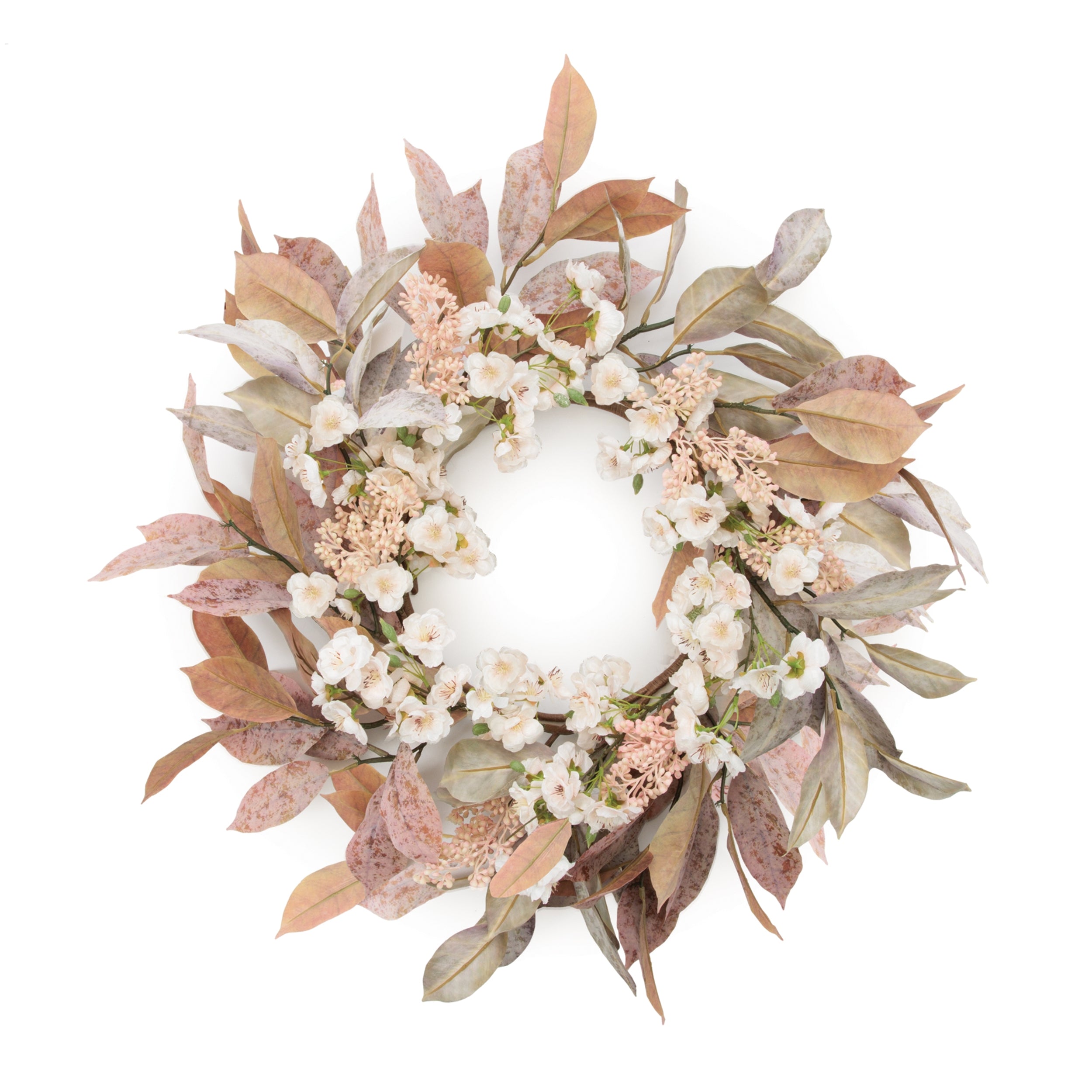 Mixed Foliage-Blossom Wreath 24"D
