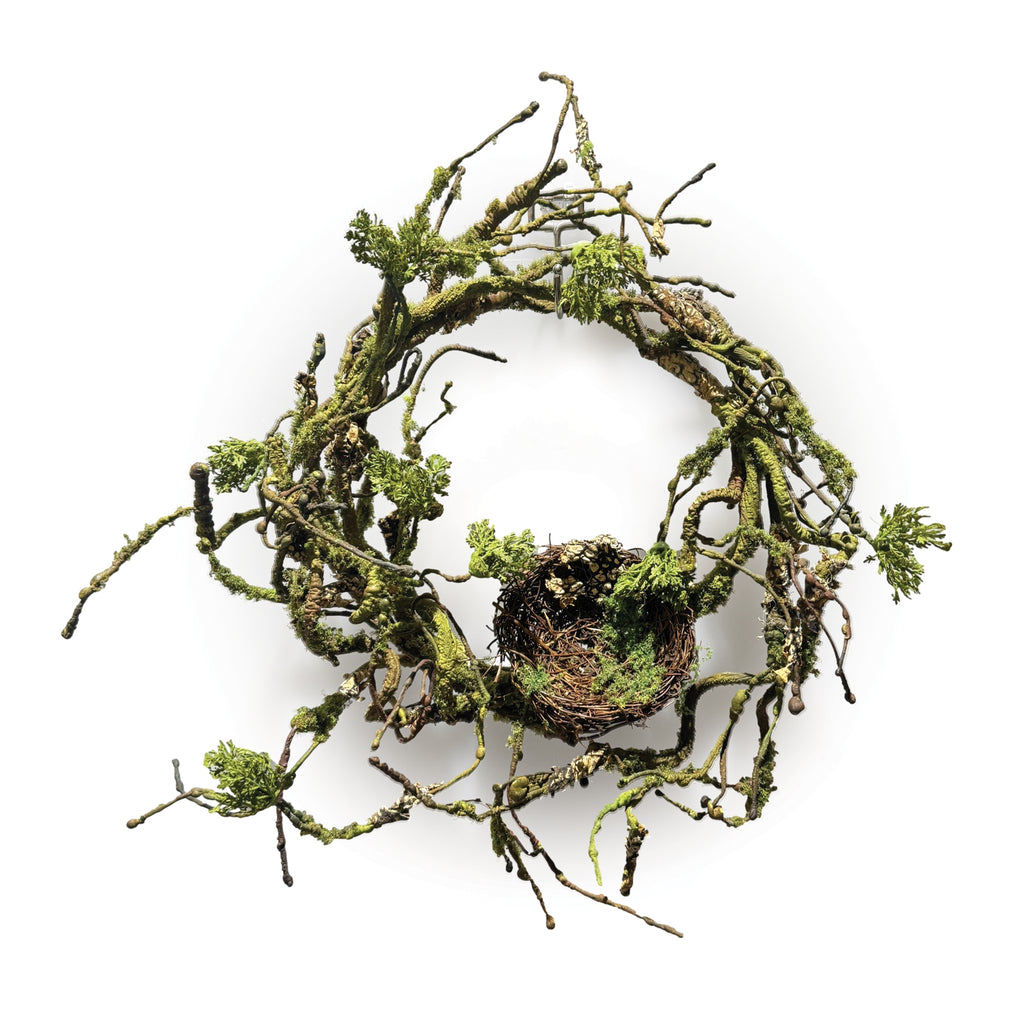 Twig Wreath With Nest 12"D