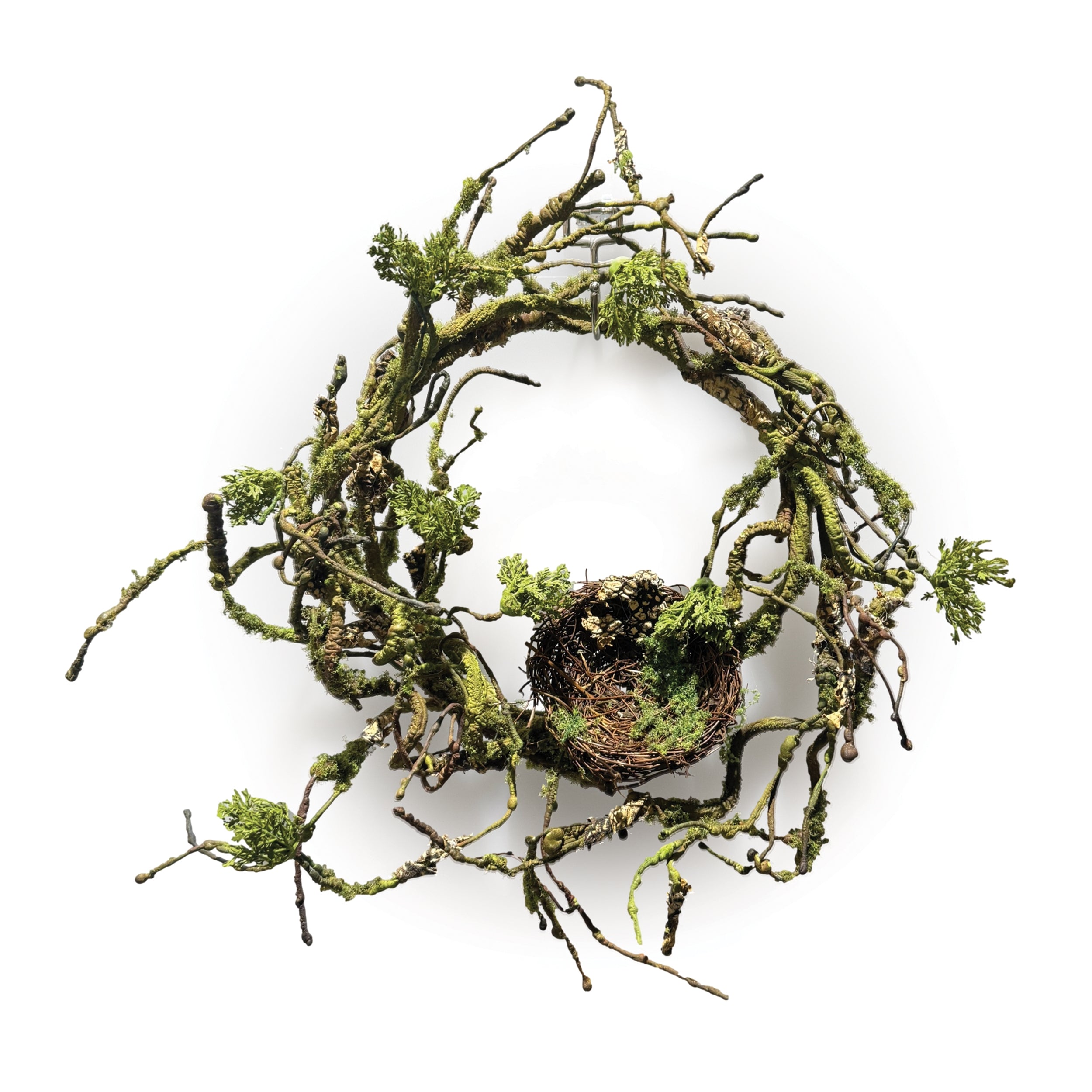 Twig Wreath With Nest 12"D