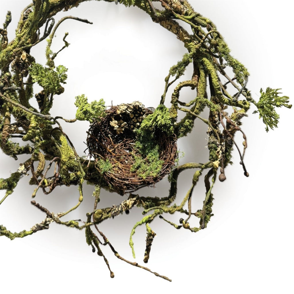 Twig Wreath With Nest 12"D