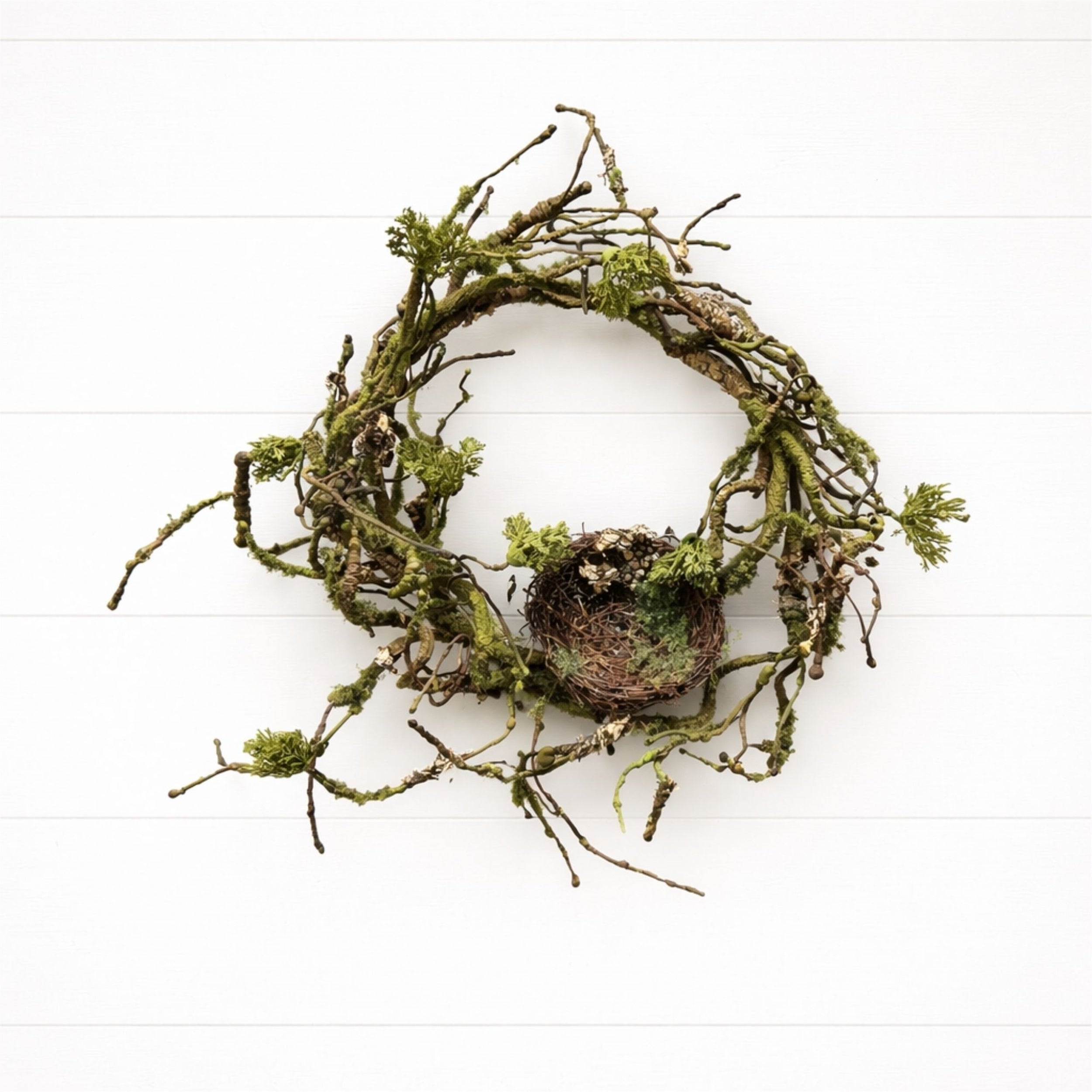 Twig Wreath With Nest 12"D