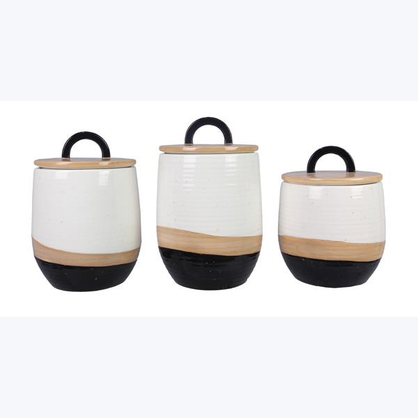 Ceramic Country Canister Set-3 pcs