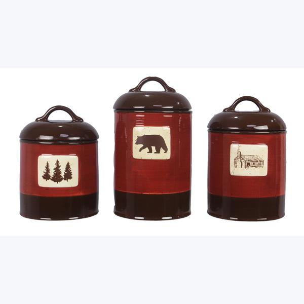 Ceramic Bear Design Canister Set-3 pcs