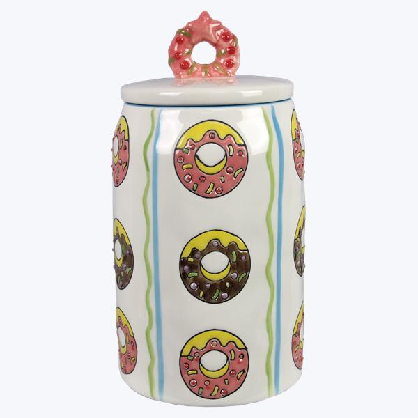 Stoneware Doughnut Design Goodie Jar 42oz-Set of 2 Jars