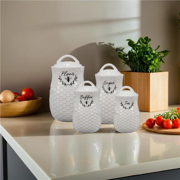 Ceramic Honey Bee Canisters Set-4 pcs