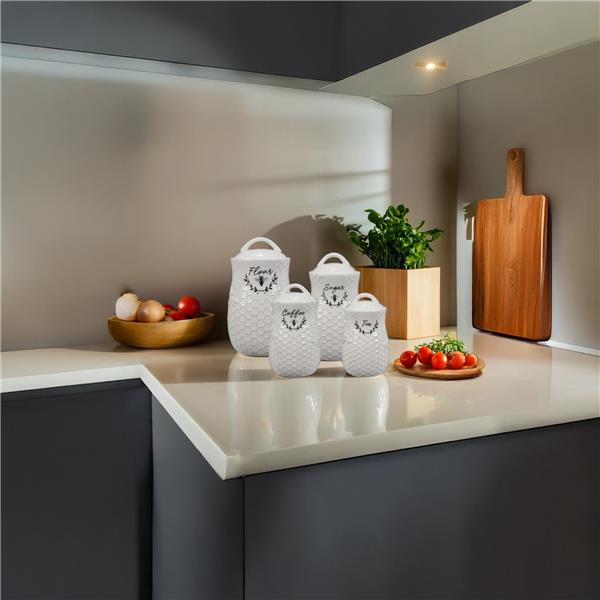 Ceramic Honey Bee Canisters Set-4 pcs