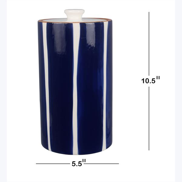 Ceramic cylindrical Blue and White Canister Set-4 pcs