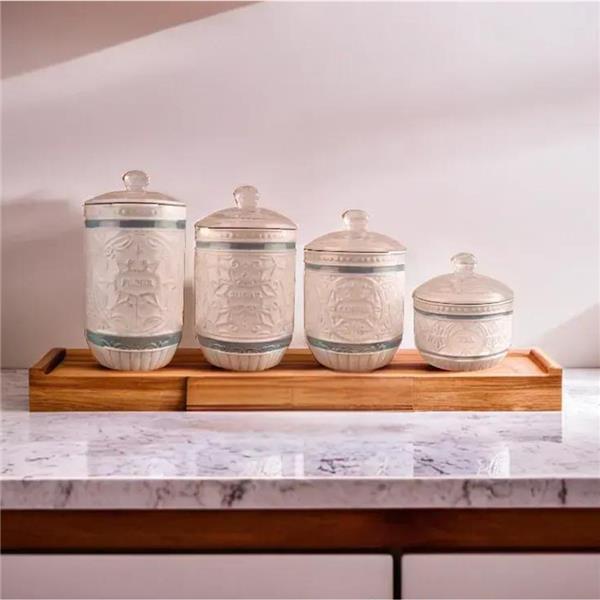 Ceramic Casual Provincial Canisters Set-4 pcs