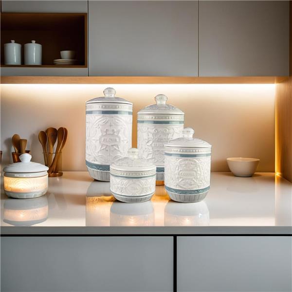 Ceramic Casual Provincial Canisters Set-4 pcs