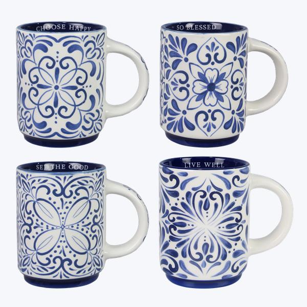 Ceramic Blue and White Talavera Mug 4