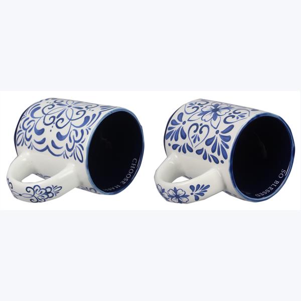 Ceramic Blue and White Talavera Mug 4