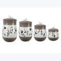 S/4 Ceramic Botanical Canister Set with Silicone Seal