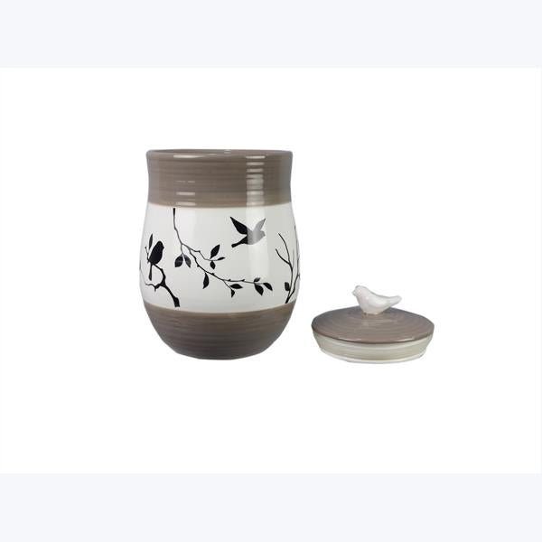 S/4 Ceramic Botanical Canister Set with Silicone Seal