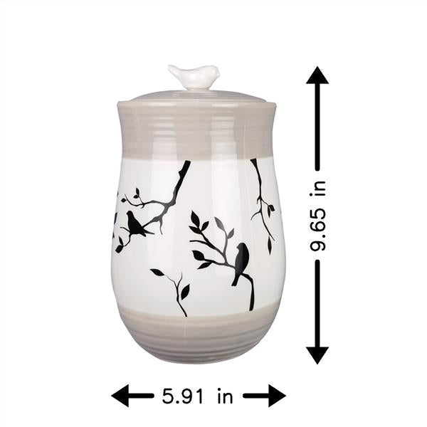 Ceramic Botanical Canister Set with Silicone Seal-4 pcs